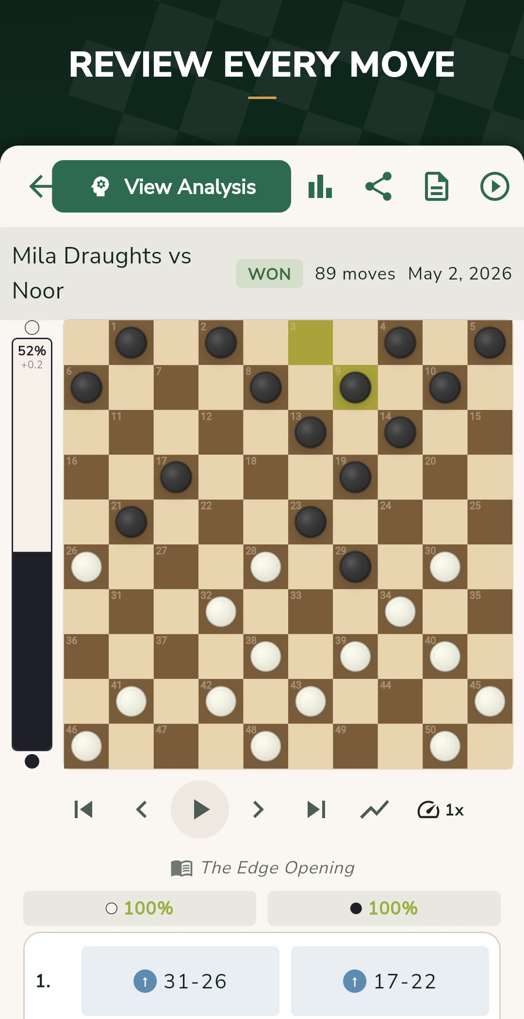 GoDraughts: 10x10 Checkers screenshot