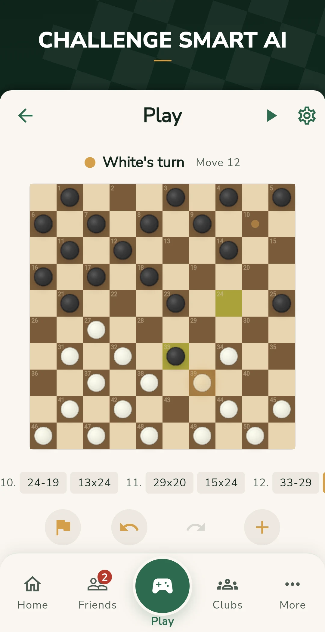 GoDraughts: 10x10 Checkers screenshot
