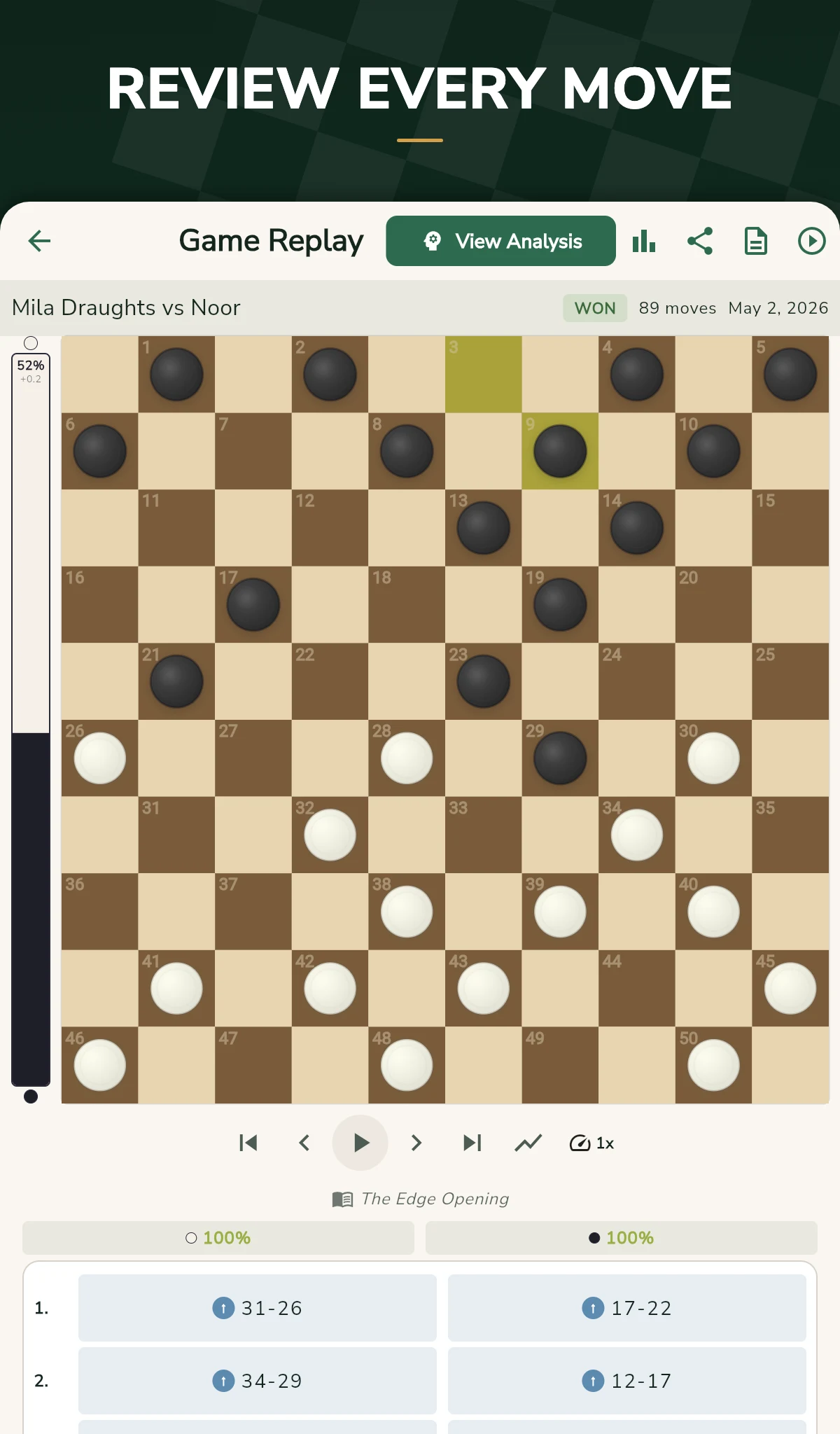 GoDraughts: 10x10 Checkers screenshot