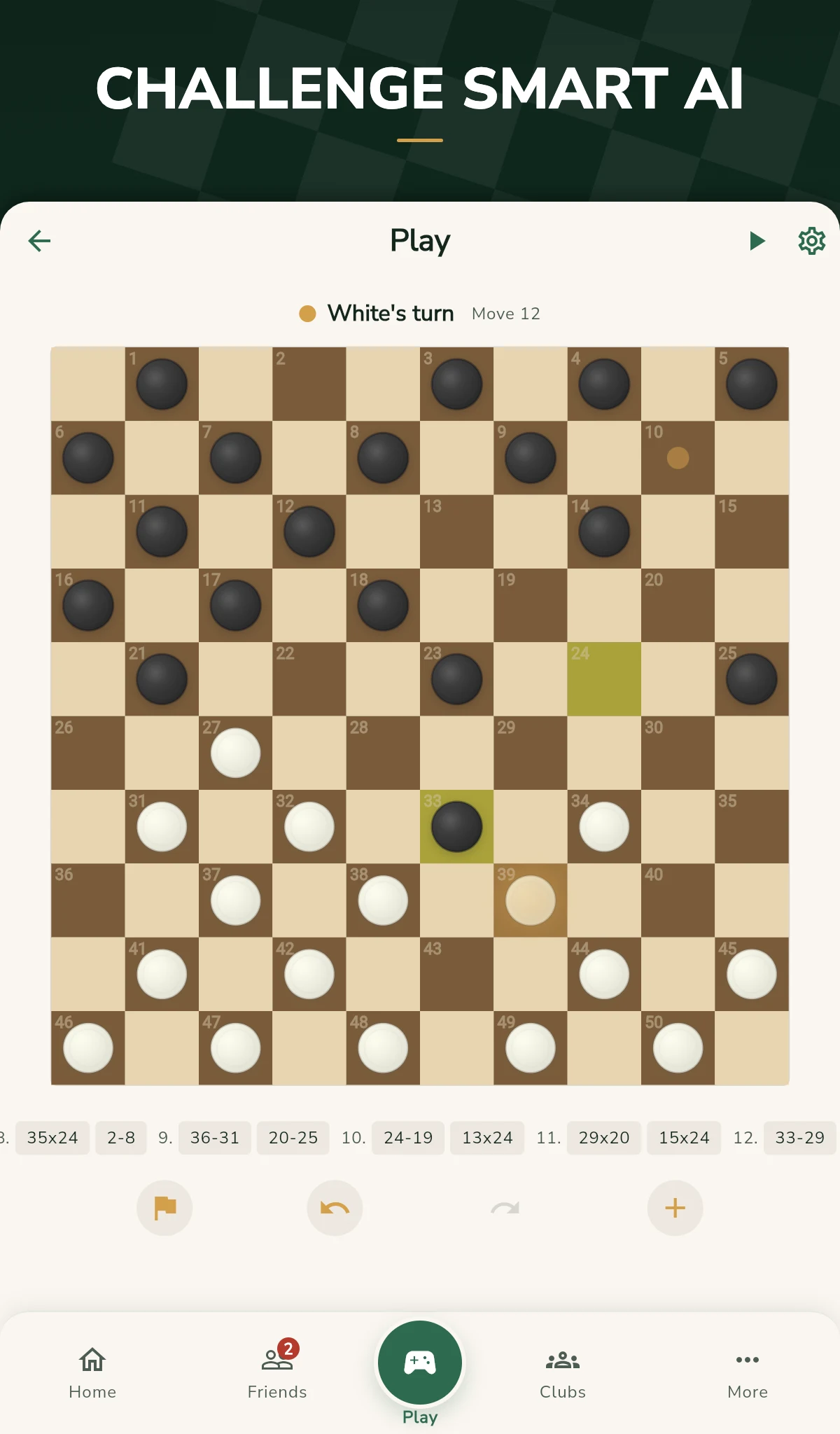 GoDraughts: 10x10 Checkers screenshot